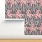 Magenta Retro Bird Feathers Abstract Animal Tropical Large Scale Custom Removable Wallpaper by Spoonflower Peel & Stick Wallpaper 2FT Wide